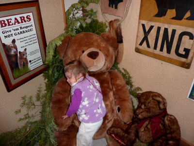 Hugging the bear at the Color the Bear event