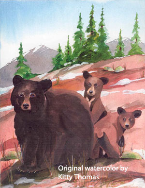 Watercolor of Natalie and Cubs
